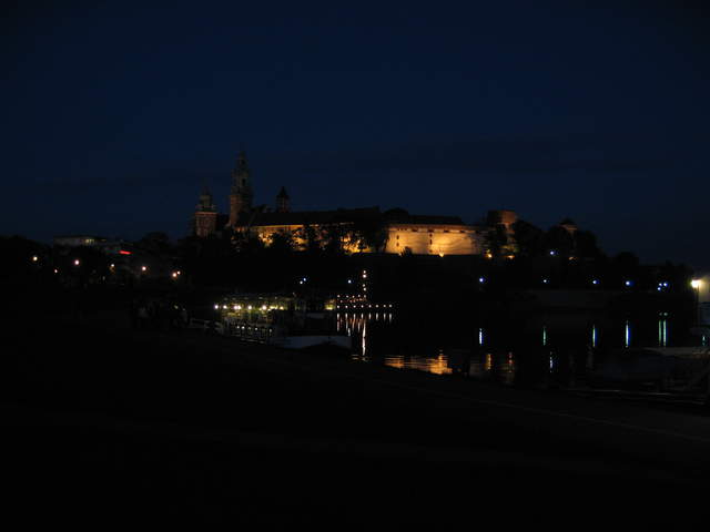 Wawel Hill at night
