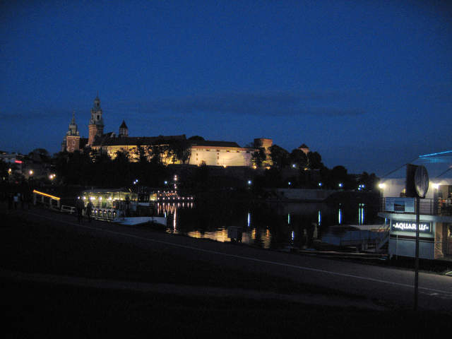 Wawel Hill at night