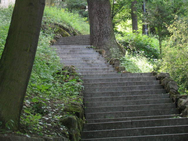 Steps up Petřín Hill