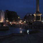 Trafalgar Sq. Green in the evening, after the clean-up