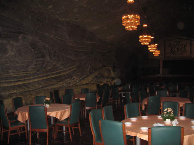 Underground salt mine restaurant