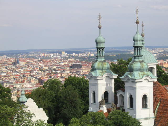 The towers of Strahov Monestary, from Eiffelovka