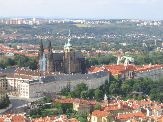 Prague Castle, and St Vitus's Cathedral from Eiffelovka