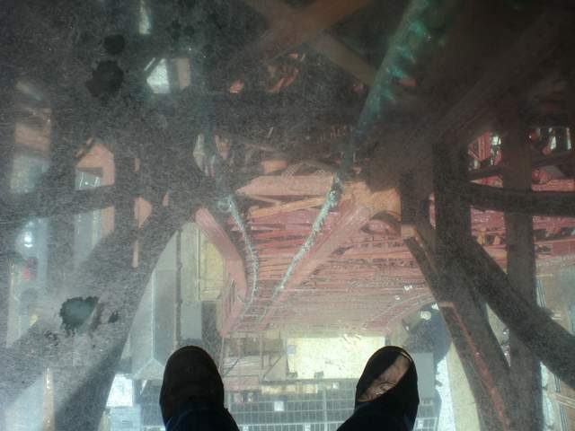 Alison's feet and the view... down