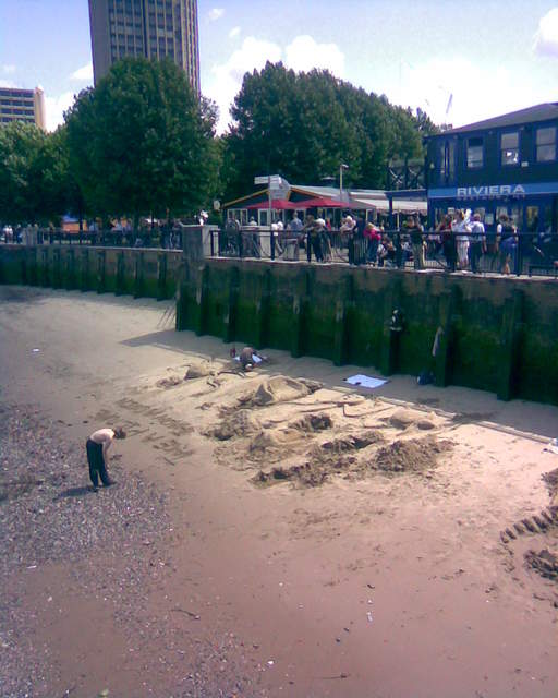 Sand sculptures at Gabriel's Wharf