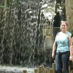 ... and this is a close up of Alison next to the waterfall...