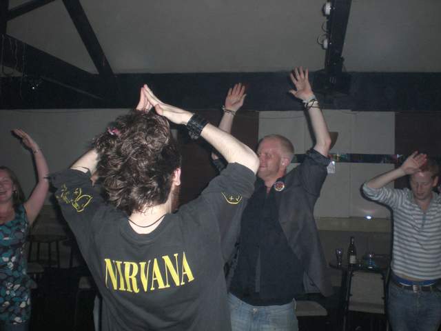 Kyle and Bart doing the A of YMCA