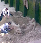 Dragon sand sculpture