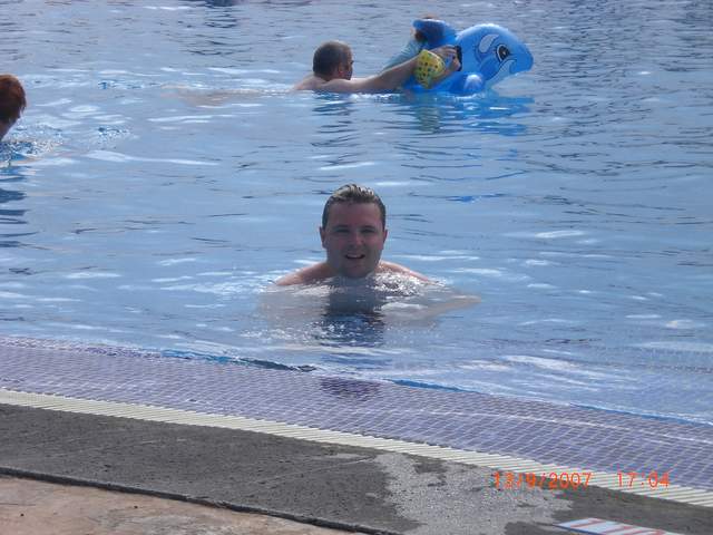 Turton in the pool