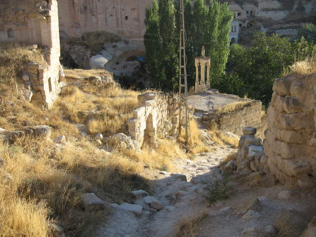 Looking out of the ruins at Çavuşin