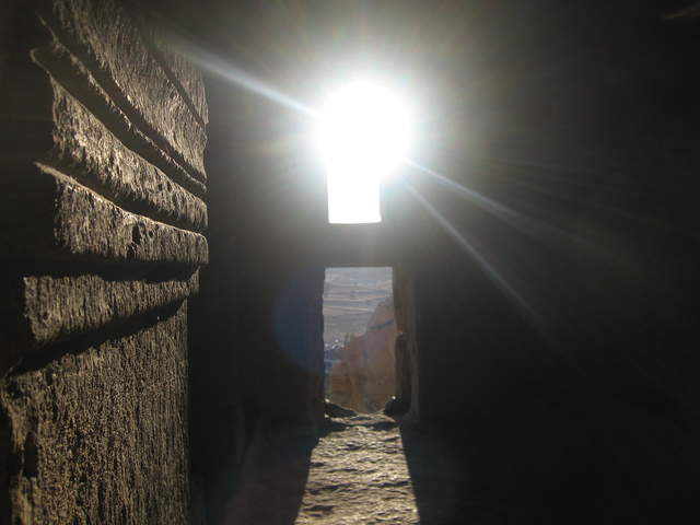 Looking out of the ruins at Çavuşin