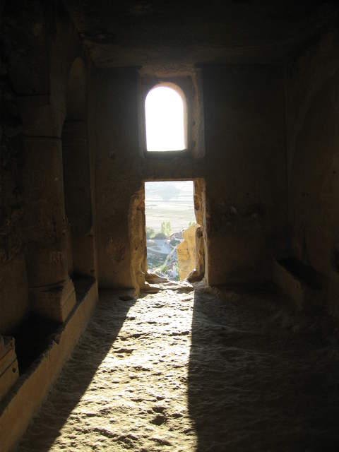 Looking out of the ruins at Çavuşin