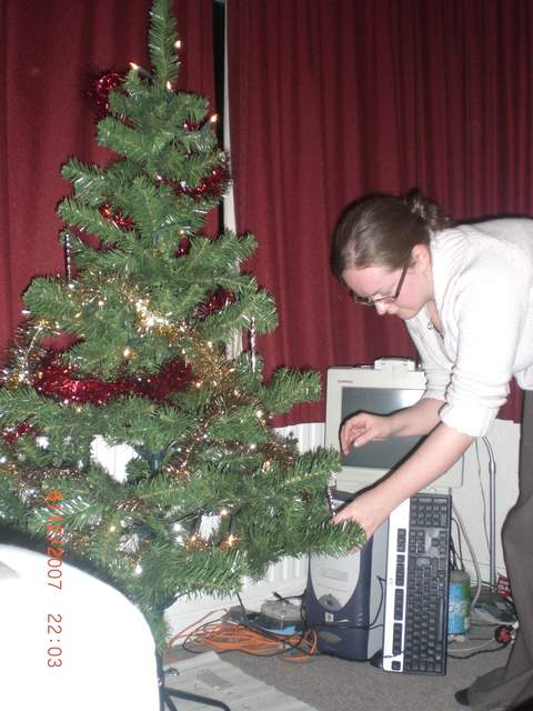Girl Ali decorating the tree