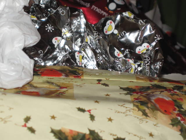 Wrapping paper pile