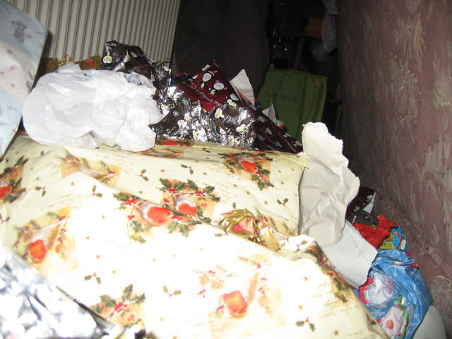 Wrapping paper pile