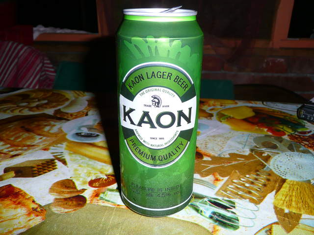Kaon beer - exactly what it says on the tin.  Pleasure is inside
