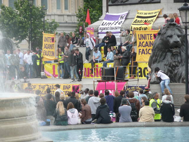 Love Music Not Racism, Protest at Trafalgar Sq.