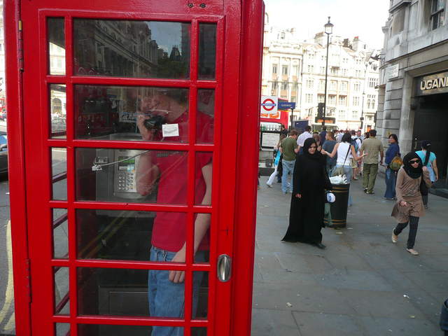Andrew in the phone box