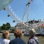 Catherine, Andrew and Jim looking at the London Eye