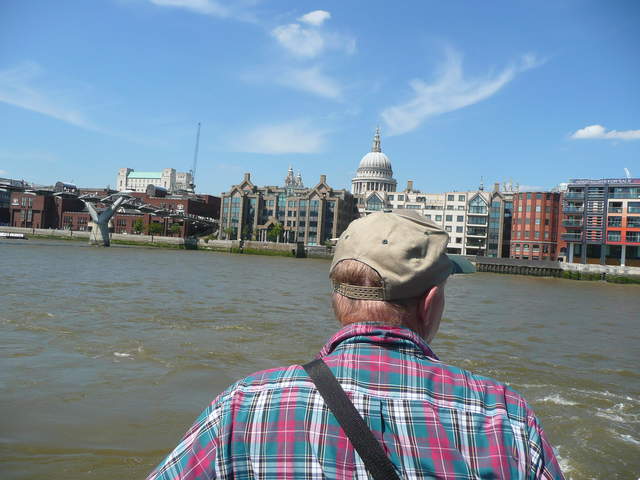 Jim looking out from the Clipper past St Paul's