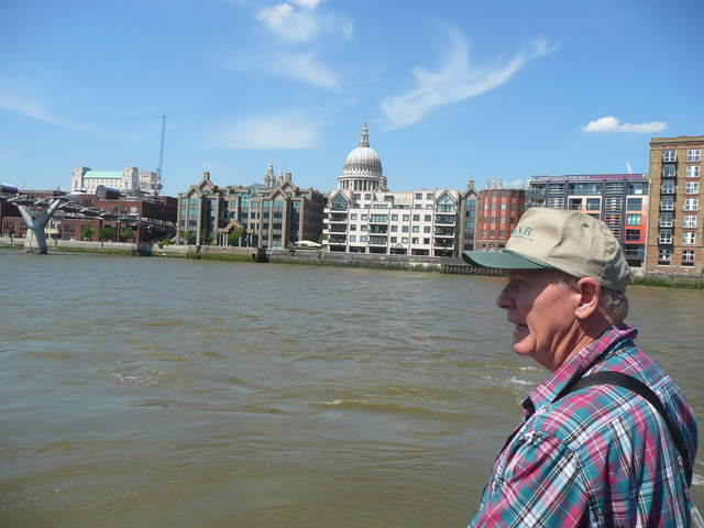 Jim looking out from the Clipper past St Paul's