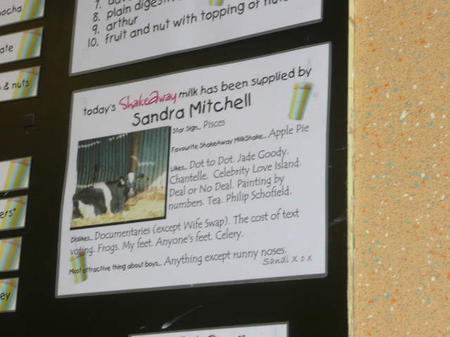Todays Shakeys was brought to you by Sandra Mitchell