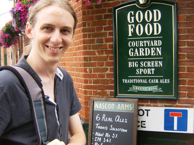 Kevin outside the Nascot Arms