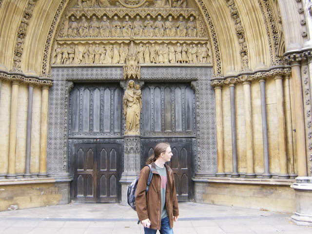 Kevin in front of Westminster Abbey
