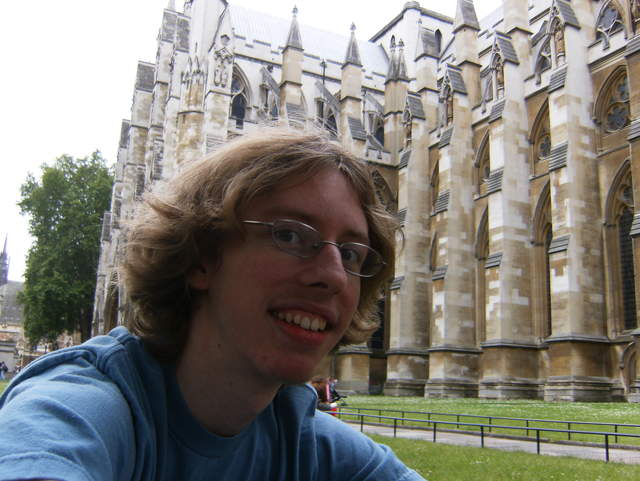 Andrew in front of Westminster Abbey