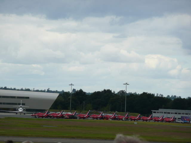 Red Arrows lined up and ready