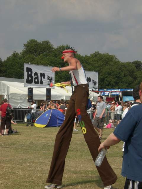 Crazy stilt man