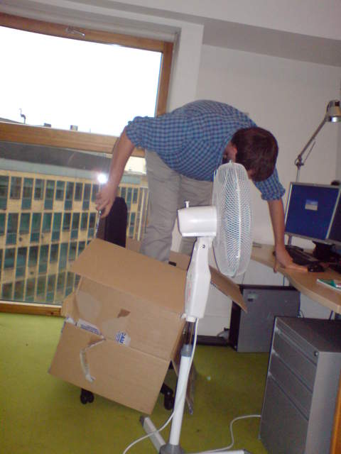 Viktor getting in a box