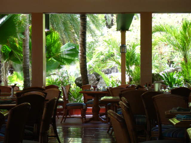 Beautiful open gardens at the end of Garden restuarant 