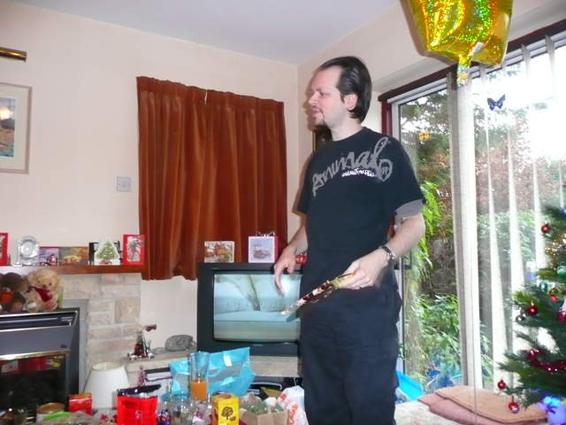 Nick opening presents