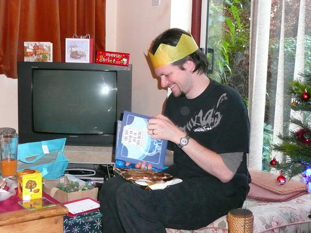 Nick opening presents