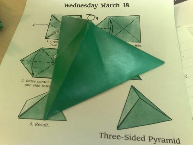 March 18, Three-sided Pyramid, by Kevin Blake