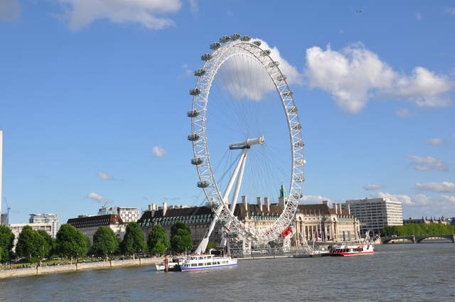 London Eye from a Golden Jubilee Bridge