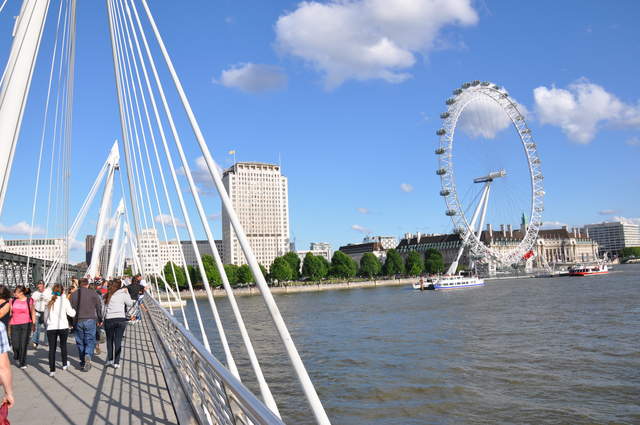 London Eye from a Golden Jubilee Bridge