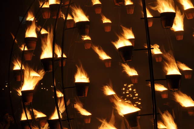 Fire garden sculptures