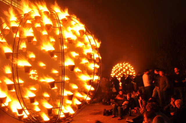 Fire garden sculptures