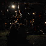 Musicians in the fire garden