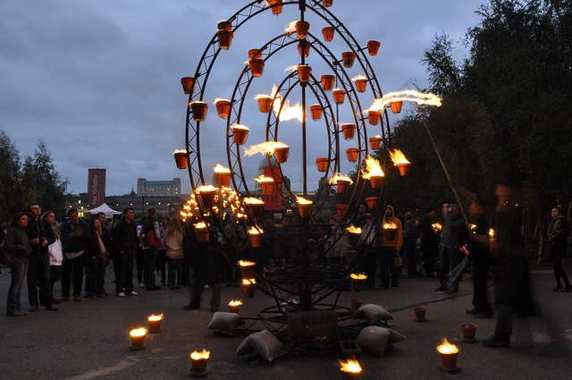 Fire garden sculptures