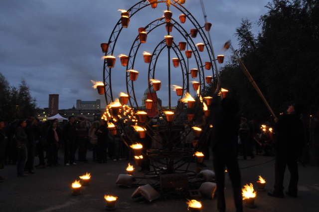 Fire garden sculptures
