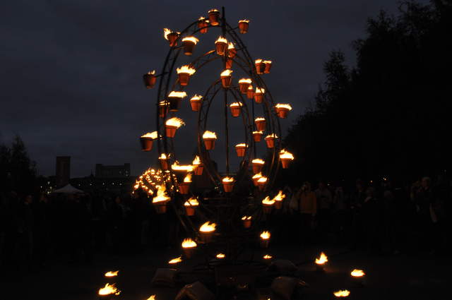 Fire garden sculptures