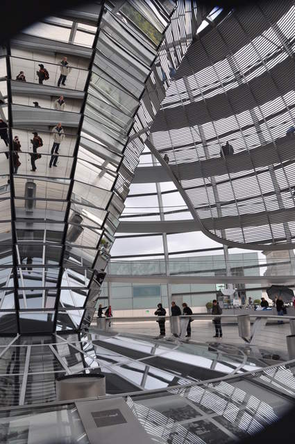 Inside the Bundestag glass dome