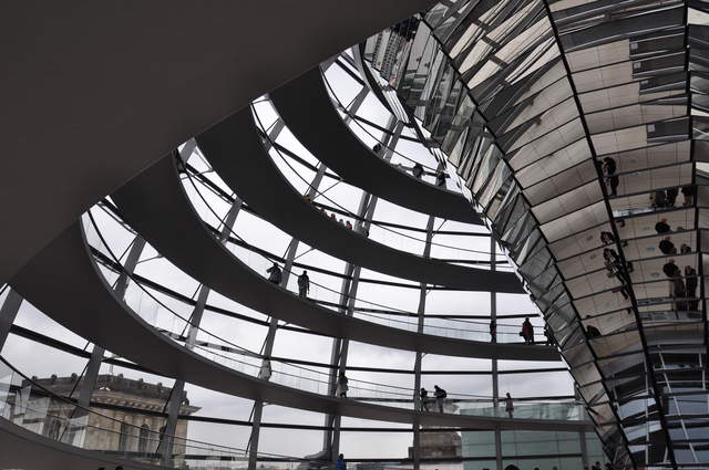 Inside the Bundestag glass dome