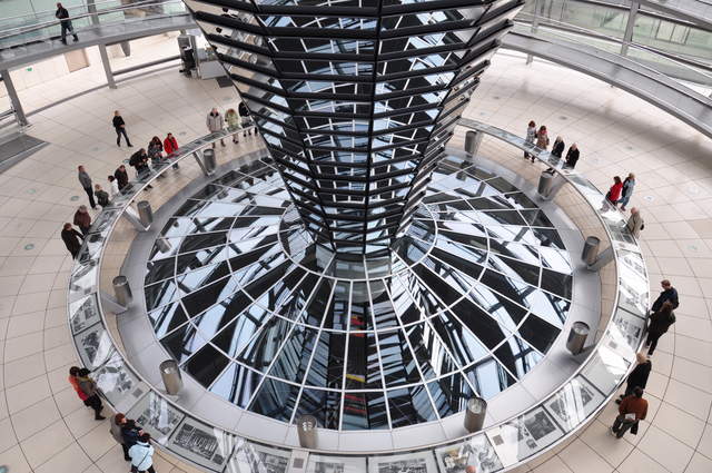 Inside the Bundestag glass dome