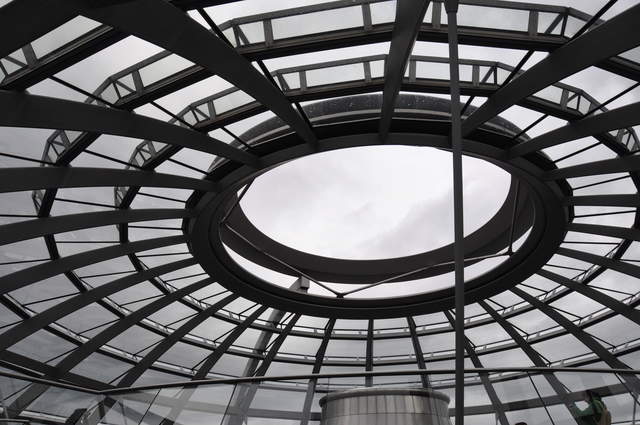 Inside the Bundestag glass dome