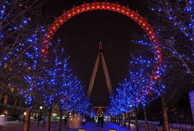 Millenium Wheel, lit up red for World Aids Day
