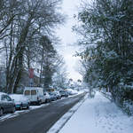 Church road in the snow